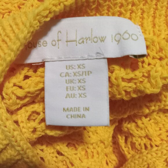 😎House of Harlow 1960 Yellow Daffodil Crocheted Maxi Dress Size: S NWT - Picture 5 of 14